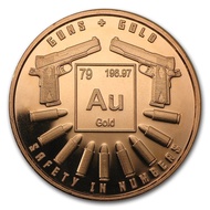 Guns + Gold Safety In Numbers Protect The Future 1 oz .999 Copper Round Coin (Made in United States)