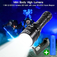 READY YUPARD Senter Selam anti air tahan 20 jam LED Diving super terang + Charger dan Baterai 18650