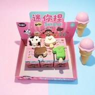Kawaii Ice Cream Squishy Blind Box Slow Rising Stress Relief Fidget Toy Cat Pudding Cow Milk Bar Str