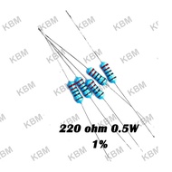 Resistor ตัวต้านทาน 220 ohm 0.25W 0.5W 1W 2W 3W 5W 10W