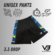 Shorts Seluar hitam 3.3 Edition V3 Sports Fast Dry Light Weight Two Pockets Unisex Shorts ready Ship