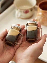 2-6pcs Mini Espresso Cups, Portable Coffee Containers, Miniature Coffee Bottles, Glass Milk Bottles,