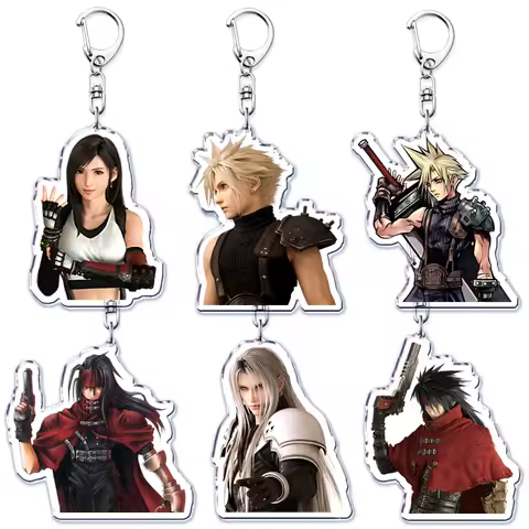 Popular Game Keychains for Accessories Key Chain Jewelry Keyrings Cloud Strife Ffvii Tifa Sephiroth