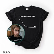 Baju I Had Potential  T-shirt Dr Grace's Project Hail Mary Tee Unisex Funny Sci Fi Book Graphic Cott