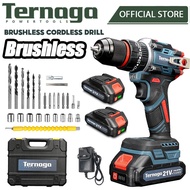 Ternaga Brushless Cordless Drill Electric Screwdriver Battery Drill Hammer Drill Impact Drill Metal 
