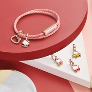 Hello Kitty特別版 客製化刻字 編織寶石皮革手環 (5色)