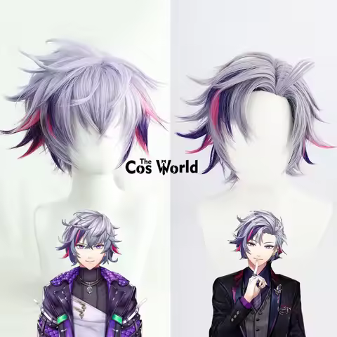 Virtual YouTuber VTuber Fuwa Minato Halloween Anime Cosplay Wigs Fiber Heat Resistant Synthetic Hair
