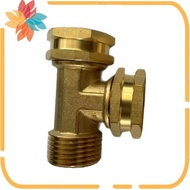 Brass Garden Hose Connector 3/4GHT Elbow Tee Adapter - Standard Fittings for Gardening