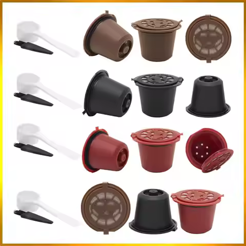 3pcs Refillable Reusable Coffee Capsule Filters for Nespresso Machine