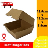 Bundle of 10, 25, 50 Kraft Burger Box