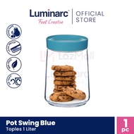 Luminarc Toples Kaca Pot Swing 1 Liter Blue /2 Pc