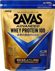 (訂購) 日本製造 明治 SAVAS Advanced Whey Protein 100 乳清蛋白粉 900g 雲尼拿味