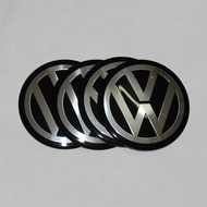 4PCS Car Wheel Center Hub Cap Sticker 56.5MM  VW Wheel Center Cap Sticker Emblem Badge-&--