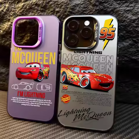 Cars Lightning McQueen Plating PC Case for Redmi Note 15 14 13 12 11 10 9 Pro Plus 4G 5G 14 4G Globa