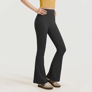 High Waist Pants in Classic Black with Stretchable Fabric Flared Pants Woman Yoga Pants