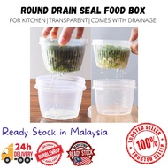 Round Drain Sealed Box Ginger Garlic Onion Airtight Food Container Kitchen Storage Bekas Bawang Kotak Penyimpanan Segar