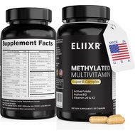Eliixr Methylated Multivitamin Supplement untuk Lelaki dan Wanita, dengan 1500mcg Folat Aktif dan 50