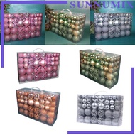 [Sunnimix] 100pcs Christmas Tree Baubles 3/4/6cm Hanging Baubles with Lanyard Shatterproof Baubles f