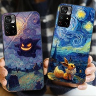 pokemon van gogh Glass Phone Case For POCO F3 F4 F5 M3 M4 M5 M6 4G X3 X4 GT NFC X5 X6 PRO 5G