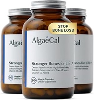 ALGAECAL - Plant Based Calcium Supplement with Vitamin D3 (1000 IU) for Bone Strength, Contains 13 M