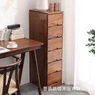 ST-🚢Solid Wood Slit Storage Cabinet Wooden Drawer Bedroom Chest of Drawers Simple Narrow Cabinet Slot Cabinet Locker Bed