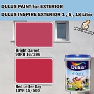 ICI DULUX INSPIRE EXTERIOR  PAINT COLLECTION 1 , 5 &amp; 18 Liter Bright Garnet / Red Letter Day