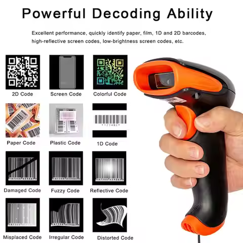 Code Scanner 2d Barcode Reader Portable Handheld Barcode Reader Qr Code Reader PDF417 DM Code Scanne