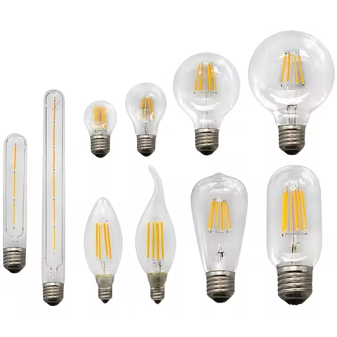 LED Edison Filament Light Bulbs Art Lights ST64 G80 G95 G125 A60 T45 Dimmable E27 220V 4W 6W 8W 2700