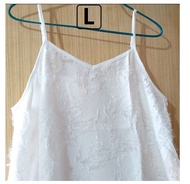 (PO55) 大碼 棉質 白色 性感 (少少)透視 吊帶睡裙 White Sexy (little)Seethrough underwear (dress) (cotton)