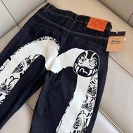 Evisu Evisu Men Printed Jeans Loose Straight Trousers