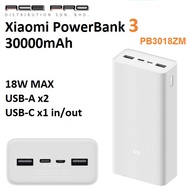 XIAOMI MI PowerBank 3 Quick Charge 30000mAh - PB3018ZM 18W Max Two-way Quick Charger Type-C Mi Power