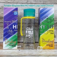 PROMO Tumbler Bioglass Mini MCI 600ml Logo SEHAT DIMULAI + BOX Cantik