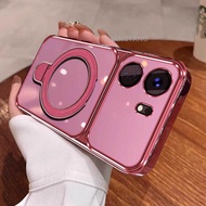 Case For VIVO V60 V60E V60 Lite New large window electroplated transparent phone case with aesthetic