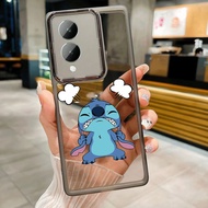 Vivo Y17s Y17 Y15 Y12 Y11 Y19 Y20 Y20s Y20i Y12s Y20sG Annoyed Stitch Case Glossy Phone Casing Cartoon Anti-Slip Side Candy Clear Color
