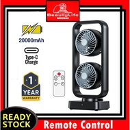 20000 mAH Circulation Tower Fan,20000mAH Opolar Fan,Two Portable Fan Strong Wind USB Fan, Desktop Fa