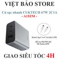 Củ sạc nhanh CUKTECH A15ZM 67W 3 cổng sạc 2C1A sạc nhanh PD PPS QC kèm cáp C to C 6A dài 1.5M