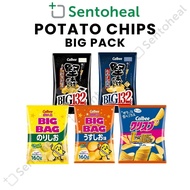 Calbee BIG PACK Kataage Crunch Potato Chips 105g/ 132g / 160g- Black Pepper/ Light Salt/Nori Shio