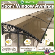 Polycarbonate Brown Awning Rumah Door Window Rain Cover Sun Shade Balcony Awning Door Outdoor Patio Canopy Brown