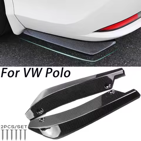 Rear Bumper Lip Wrap Angle Diffuser Splitter Canard Spoiler For VW Polo Mk3 Mk4 Mk5 Mk6 GTI 86C 6N 6