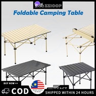 【ZZIOOP】Foldable Egg Roll Camp Table - Lightweight Aluminum for BBQ & Outdoors