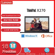 ThinkPad X270 laptop Intel Dual/Quad-Core i5/i7 7200u/7700u 7th 8G/16G DDR4 RAM 180G/256G/512G/1T SSD Built In Camera/WEBCAM Business Ms office windows 11 PRO Ultra-thin 12.5 in