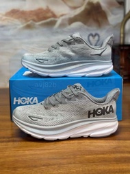 🍑限時特價🌸 Hoka One One Clifton 9 迷霧灰透氣減震跑步鞋 男女通用全新正貨