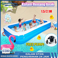(free pompa set) Kolam Renang Anak Jumbo,Murah Inflatable Swimming Pool For Kids ,Kolam Renang 1.5/ 
