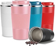 YINJAM 17oz Travel Coffee Mug Insulated Coffee Cups to Go with Leakproof Lid Vacuum Stainless Steel 
