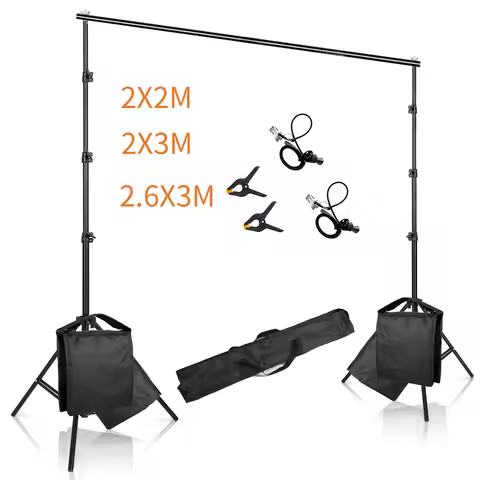 2X2M 2X3M 2.6X3M Background Support System Photography Backdrops Stand Photo Studio Kit Chromakey Gr