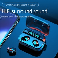 PLOOTA TG02 Wireless TWS Headphones Bluetooth 5.0 Earphones 9D Stereo Sports Earbuds Waterproof Headset for charging smartphone