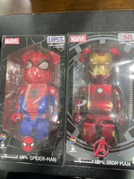 Bearbrick400% spider man iron man