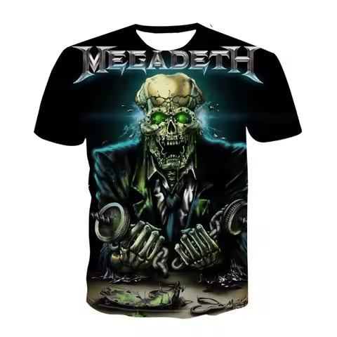 Summer Men Women Fashion Megadeth 3D Printed T-Shirt O Neck Short Sleeve T-shirts funny Casual Kids 