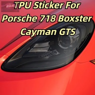 For Porsche 718 Boxster Cayman GTS Car Front Rear Headlights Protective Film Anti Scratch Black Tran