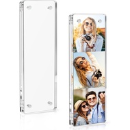 Vowcarol 2 Pack Photo Booth Frame 2x6 Picture Frame, Acrylic Fridge Magnetic Frames, Clear Acrylic F